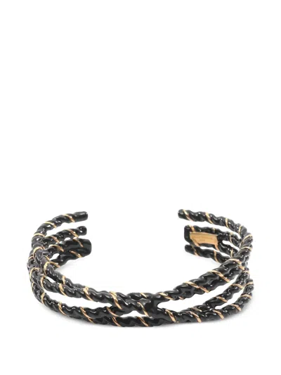 Pre-owned Maison Margiela 1910s Twisted Bangle In Gold
