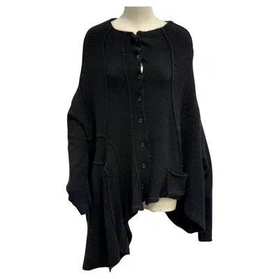 Pre-owned Maison Margiela 1990s  Miss Deanna Asymmetrical Patchwork Cardigan In Black