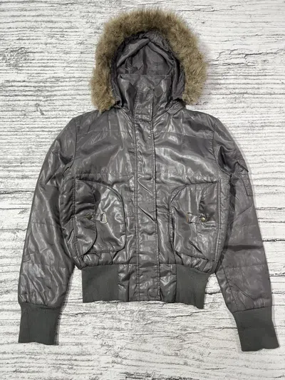 Pre-owned Maison Margiela 2000s Japanese Archival Hysteric Ifsix 14th Fur Bomber Y2k In Silver
