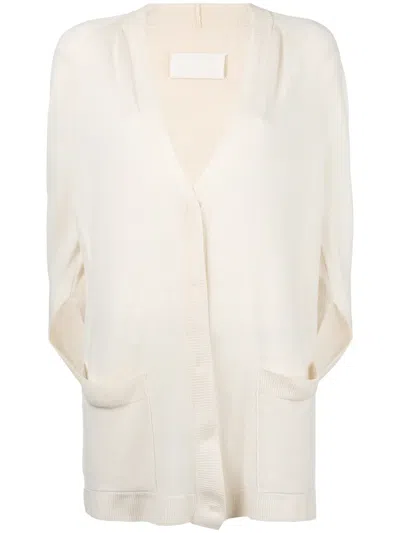 Pre-owned Maison Margiela 2007 Cape-sleeve Cardigan In Neutrals