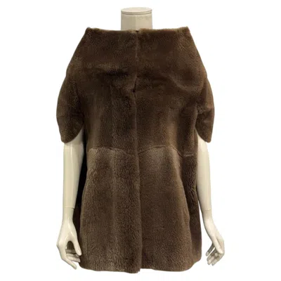 Pre-owned Maison Margiela 2010  Fur Boat Neck Cape In Black