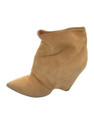 Pre-owned Maison Margiela 2010's Suede Slouch Boots In Neutrals