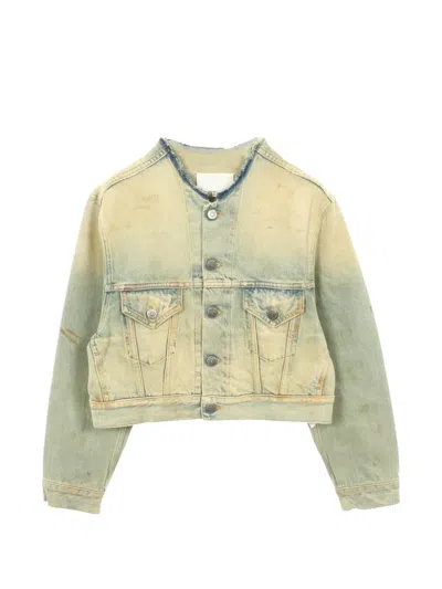 Pre-owned Maison Margiela 2010s Cropped Denim Jacket In Blue