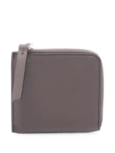 Pre-owned Maison Margiela 2010s L-shaped Zipper Coin Purse In Brown