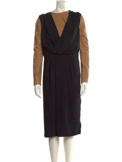 Pre-owned Maison Margiela 2011 Midi Length Dress In Black