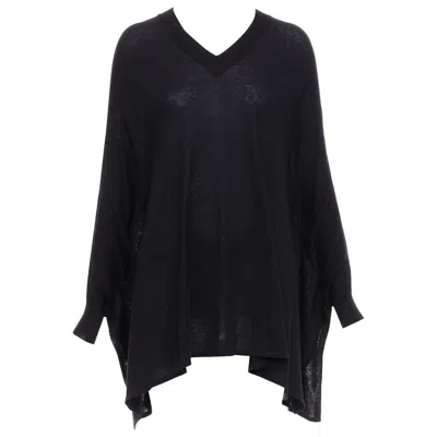 Pre-owned Maison Margiela 2012 Charcoal Grey Silk Linen Batwing Pullover Sweater S In Gray