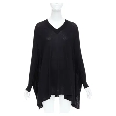 Pre-owned Maison Margiela 2012 Charcoal Grey Silk Linen Batwing Pullover Sweater S In Gray