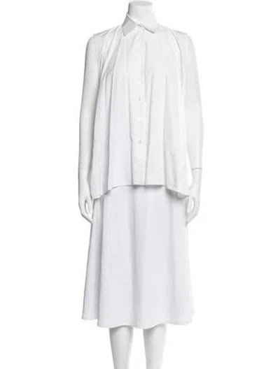 Pre-owned Maison Margiela 2013 Sleeveless Button-up Top In White
