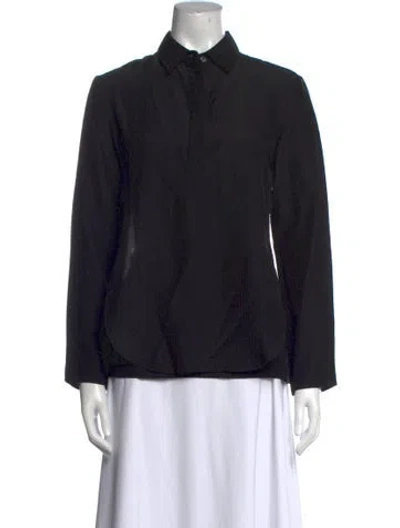 Pre-owned Maison Margiela 2014 Long Sleeve Button-up Top In Black
