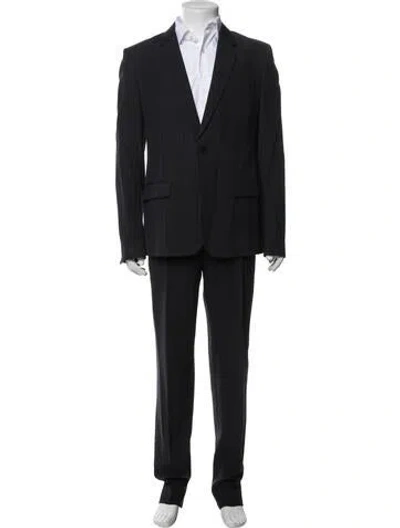 Pre-owned Maison Margiela 2014 Virgin Wool Two-piece Suit In Blue