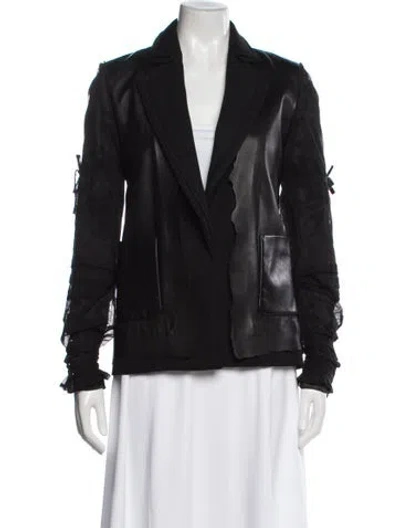 Pre-owned Maison Margiela 2015 Leather Blazer In Black