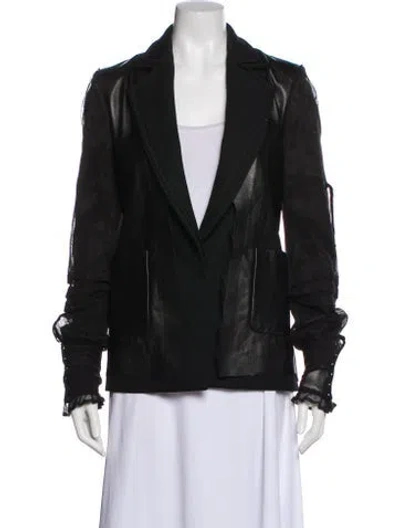 Pre-owned Maison Margiela 2015 Leather Blazer In Black