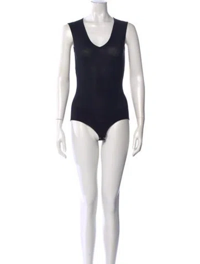 Pre-owned Maison Margiela 2015 Leather Bodysuit In Black
