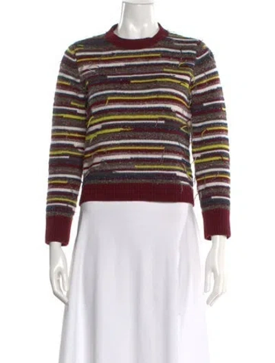 Pre-owned Maison Margiela 2015 Striped Sweater In Burgundy