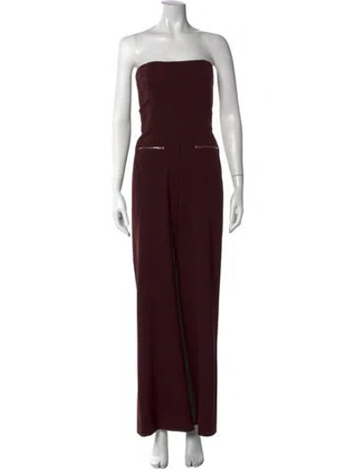 Pre-owned Maison Margiela 2015 Virgin Wool Jumpsuit In Burgundy