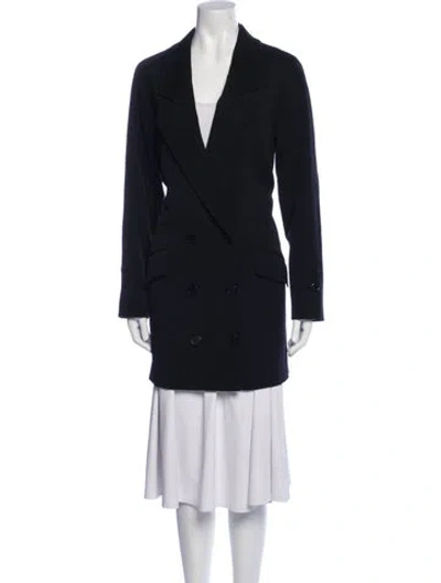 Pre-owned Maison Margiela 2015 Virgin Wool Peacoat In Blue