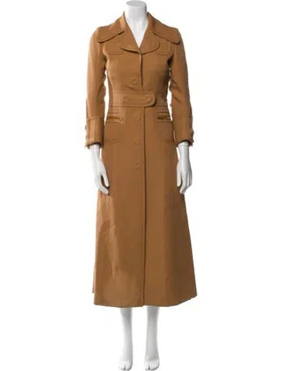 Pre-owned Maison Margiela 2015 Virgin Wool Trench Coat In Brown