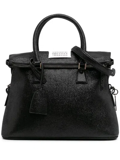Pre-owned Maison Margiela 2016-2025 Medium Metallic Suede 5ac Classique Satchel
