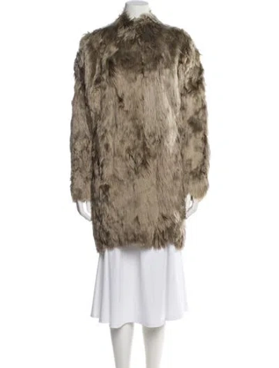 Pre-owned Maison Margiela 2016 Alpaca Fur Coat In Brown