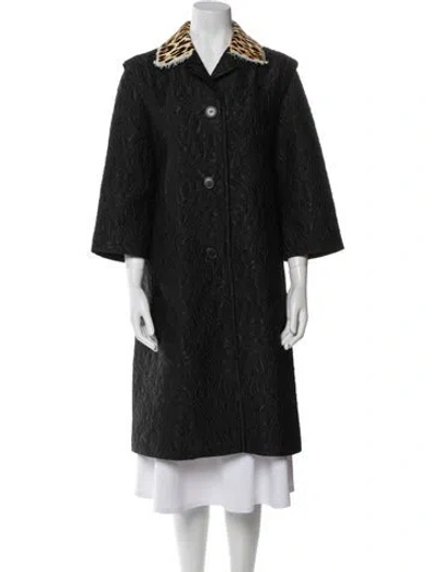 Pre-owned Maison Margiela 2016 Tweed Pattern Coat In Black