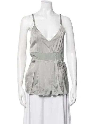 Pre-owned Maison Margiela 2016 V-neck Top In Gray
