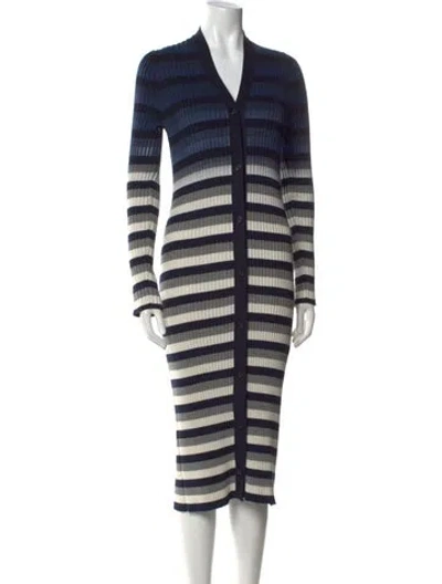 Pre-owned Maison Margiela 2017 Midi Length Dress In Blue