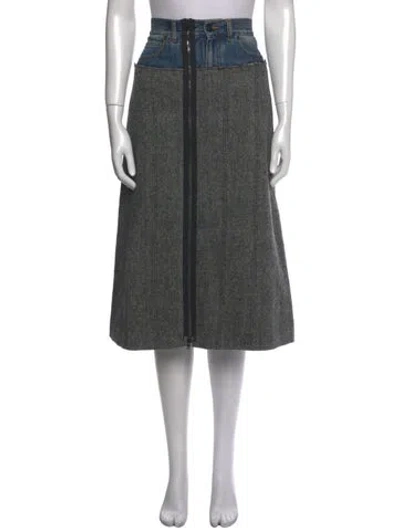 Pre-owned Maison Margiela 2017 Midi Length Skirt In Gray