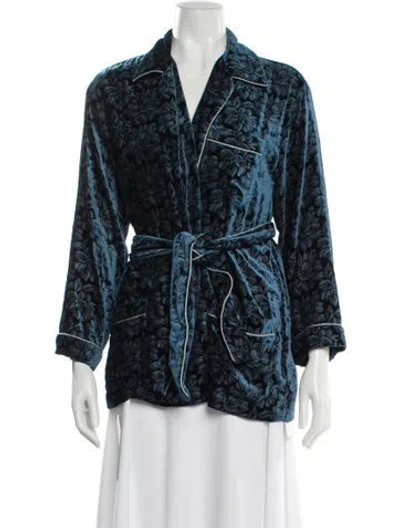 Pre-owned Maison Margiela 2017 Velvet Pajamas In Blue