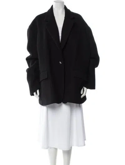 Pre-owned Maison Margiela 2017 Virgin Wool Coat In Black