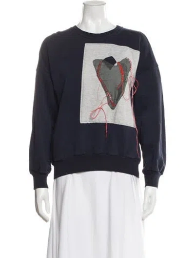 Pre-owned Maison Margiela 2018 Graphic Print Sweatshirt In Blue
