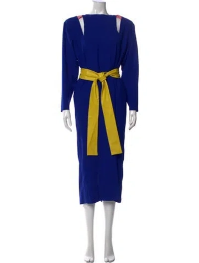 Pre-owned Maison Margiela 2018 Long Dress In Blue