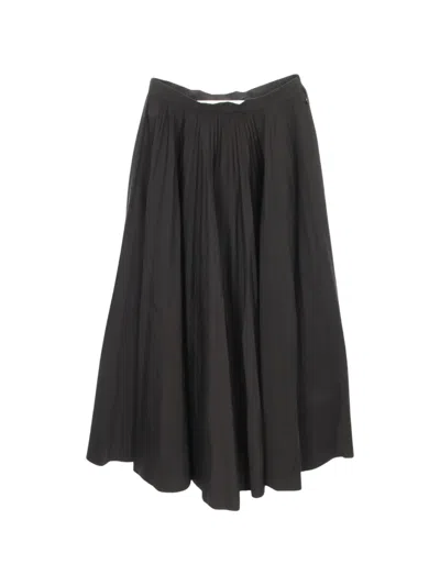 Pre-owned Maison Margiela 2018 Maxi Pleated Skirt In Black