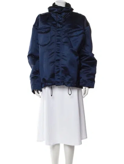 Pre-owned Maison Margiela 2018 Nylon Coat In Blue