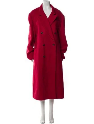 Pre-owned Maison Margiela 2018 Wool Trench Coat In Red