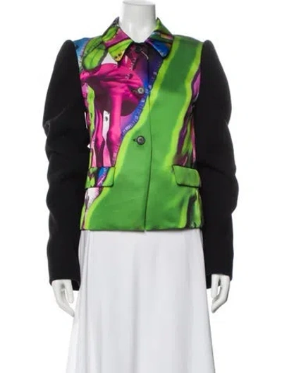 Pre-owned Maison Margiela 2019 Printed Biker Jacket In Black