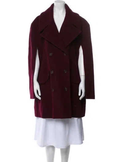 Pre-owned Maison Margiela 2019 Virgin Wool Coat In Burgundy
