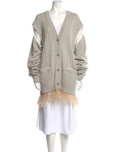 Pre-owned Maison Margiela 2019 V-neck Sweater In Gray