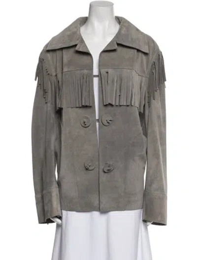 Pre-owned Maison Margiela 2020 Calf Leather Utility Jacket In Gray