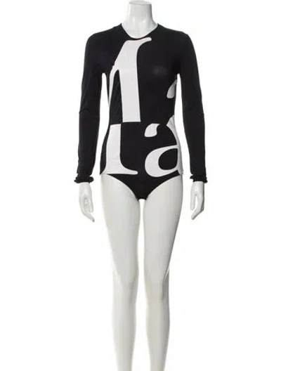 Pre-owned Maison Margiela 2020 Graphic Print Bodysuit In Black