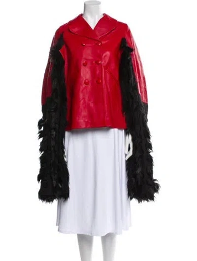 Pre-owned Maison Margiela 2020 Leather Jacket W/ Tags In Red