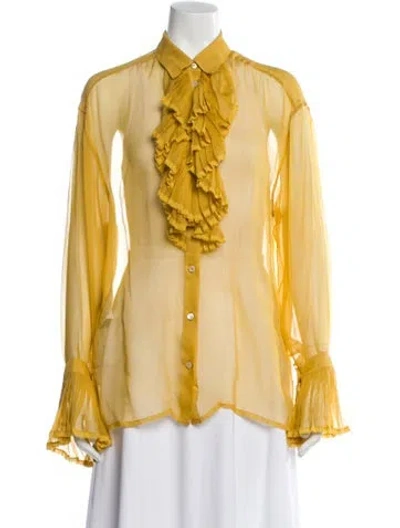 Pre-owned Maison Margiela 2020 Silk Blouse In Yellow