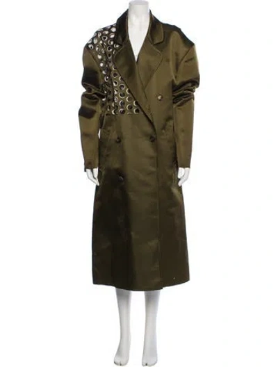 Pre-owned Maison Margiela 2020 Silk Trench Coat In Green