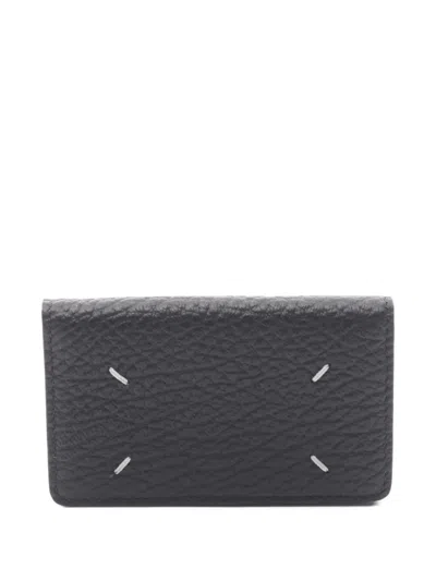 Pre-owned Maison Margiela 2020s Four-stitch Logo Card Holder In Black