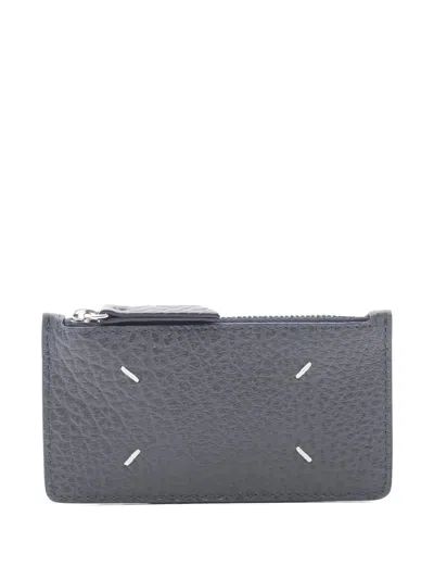 Pre-owned Maison Margiela 2020s Leather Card Case In Blue