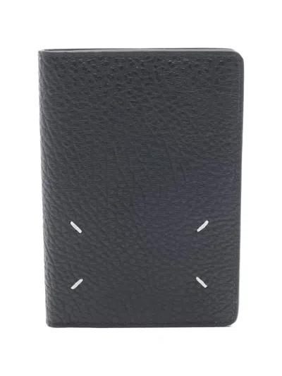 Pre-owned Maison Margiela 2020s Stitch Leather Cardholder In Black