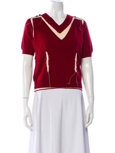 Pre-owned Maison Margiela 2021 Colorblock Pattern Sweater In Red