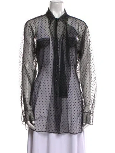 Pre-owned Maison Margiela 2021 Polka Dot Print Button-up Top W/ Tags In Black