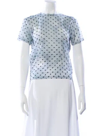 Pre-owned Maison Margiela 2021 Silk T-shirt In Blue
