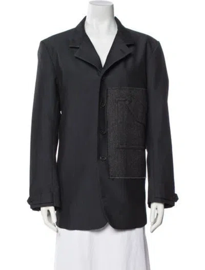 Pre-owned Maison Margiela 2021 Virgin Wool Blazer In Blue