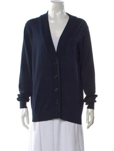 Pre-owned Maison Margiela 2021 V-neck Sweater In Blue
